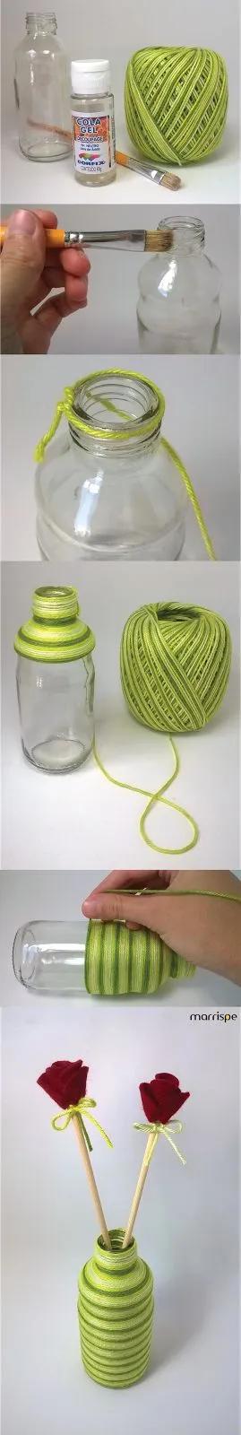 废旧玻璃瓶改造手工教程,废弃的瓶子再也不要扔了手工制作