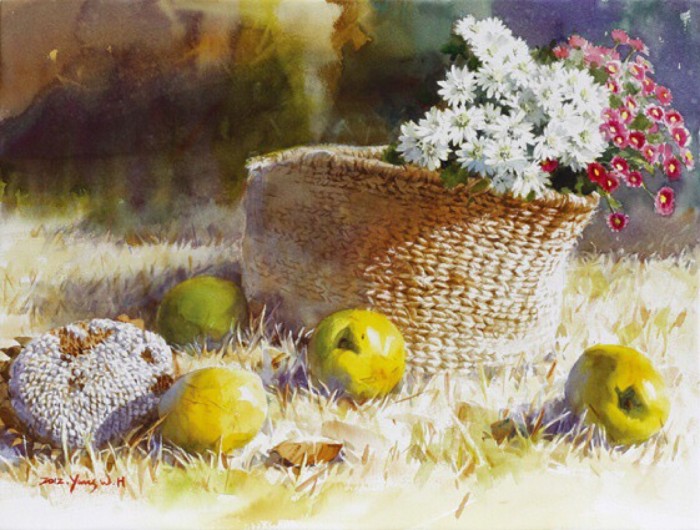 写实水彩花卉单体,细腻写实的花卉植物水彩手绘