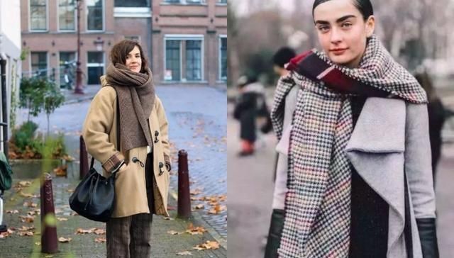 穿大衣怎么系围巾才好看又保暖,有帽子的大衣怎么系围巾