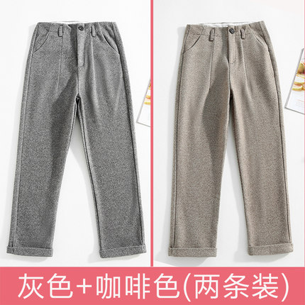 秋冬毛呢格纹阔腿裤,窄版黑色呢子阔腿裤秋季穿搭