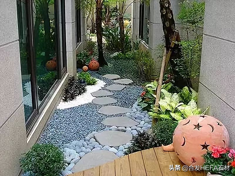 东莞庭院铺地红砂岩石材,芝麻灰石材庭院铺地效果