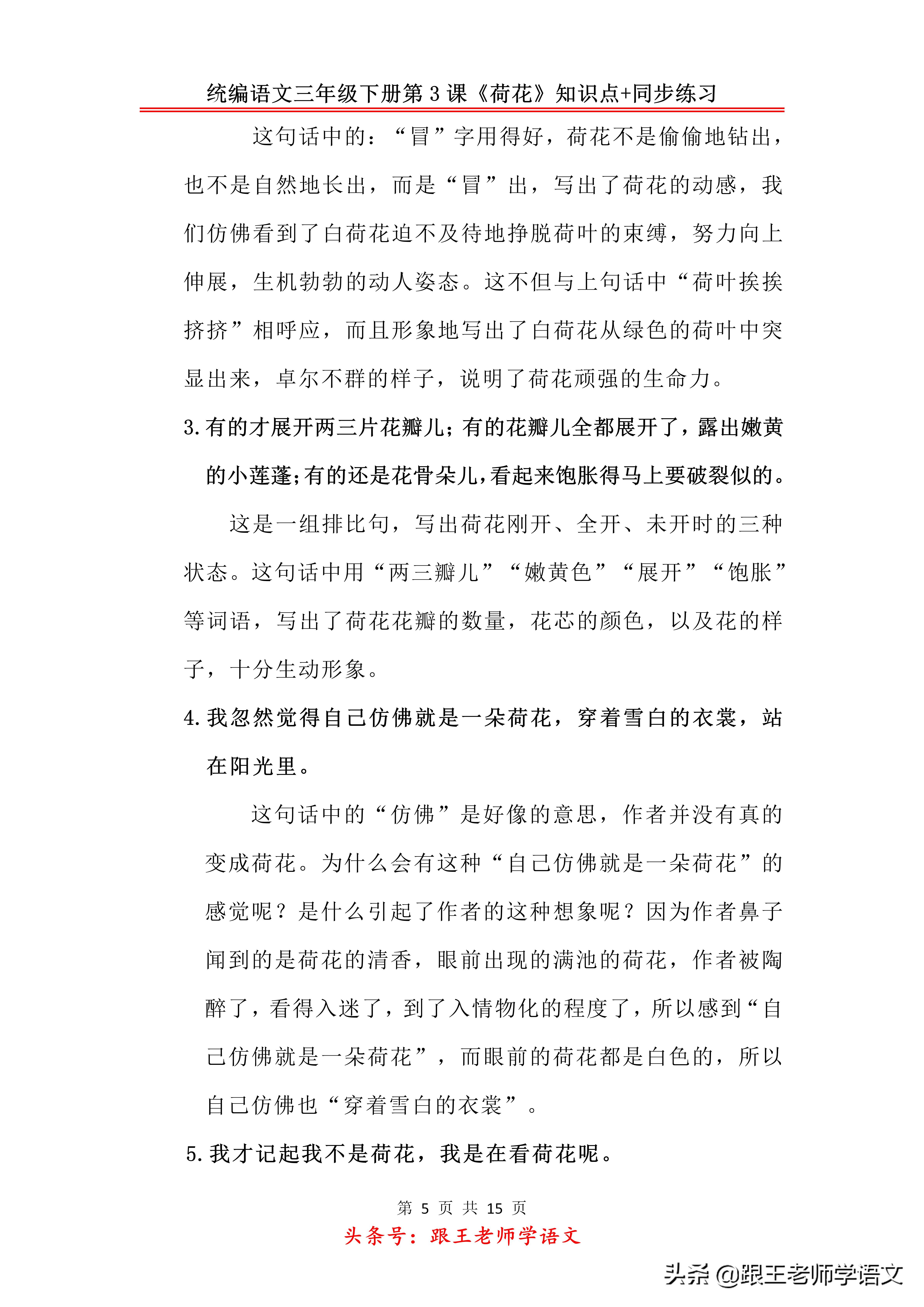 部编版三年级下册第三课荷花,部编教材三年级下册荷花教学视频