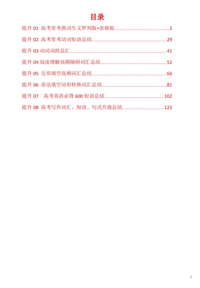 高考英语总复习——2021英语最全知识汇总，高三“复习必备”