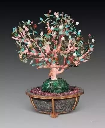 故宫里的玉石盆景,故宫景泰蓝盆景欣赏