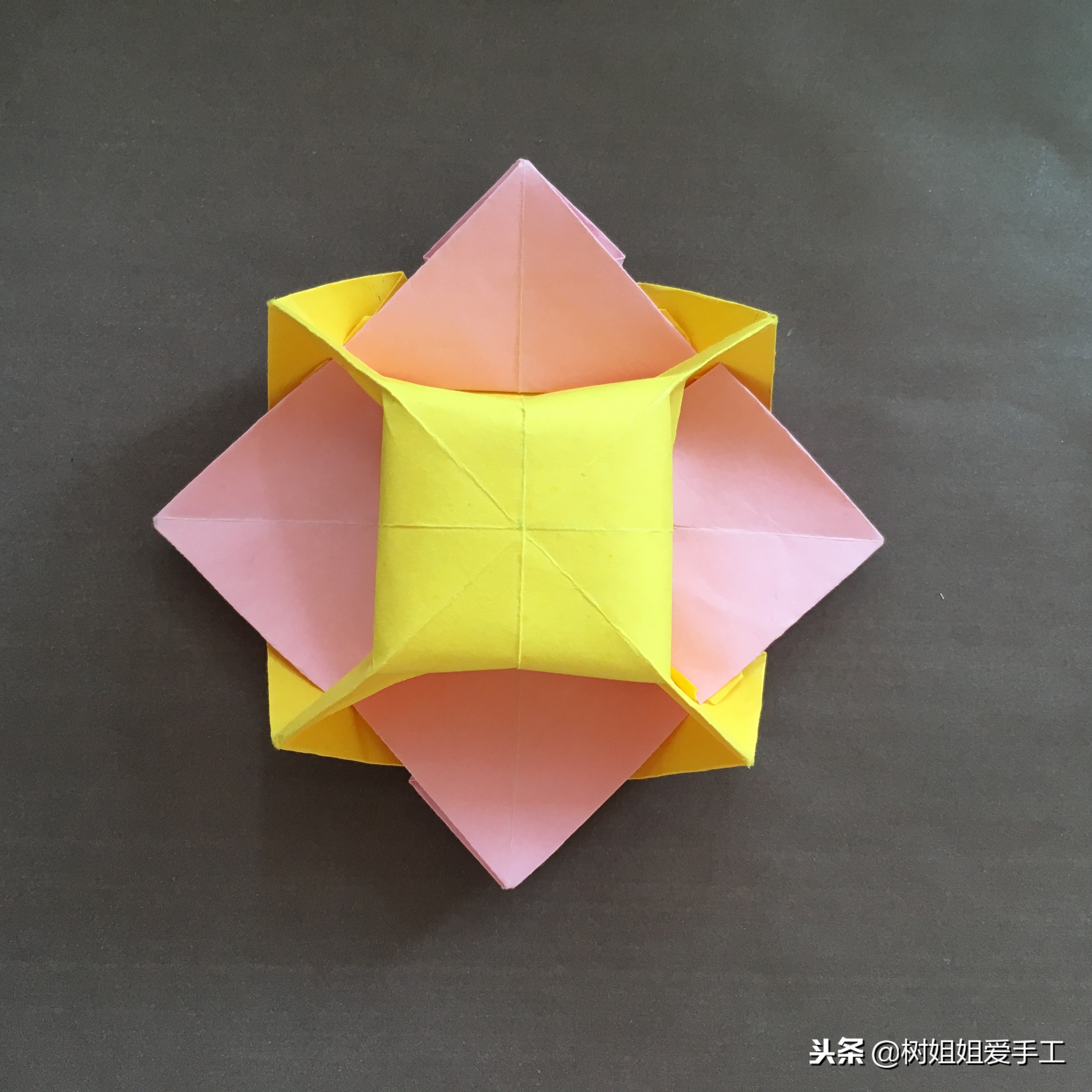 八角花篮手工制作折纸,八角小花篮折法