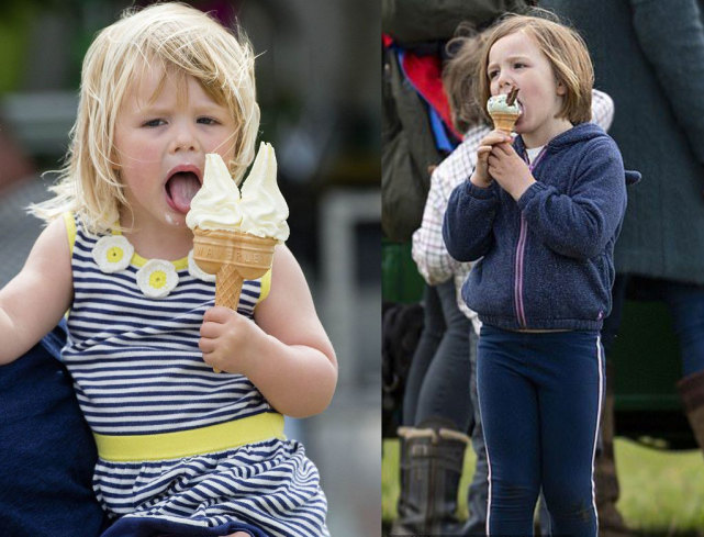 英女王俩曾外孙女突袭直播中爸爸,抢帽子吃东西,王位继承人太萌