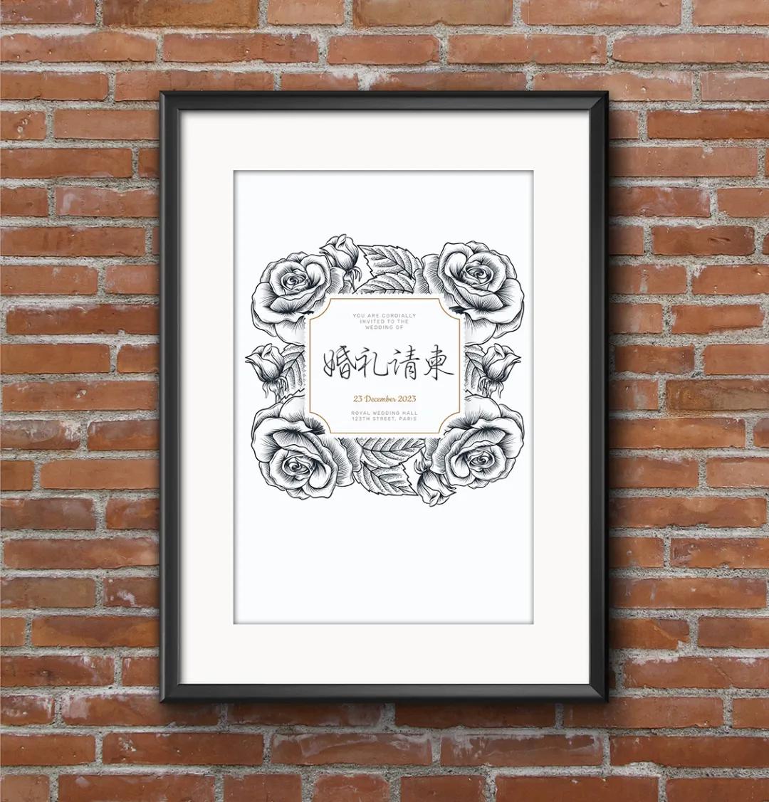 婚礼请柬模板高清图片边框,婚礼请柬英语模板制作