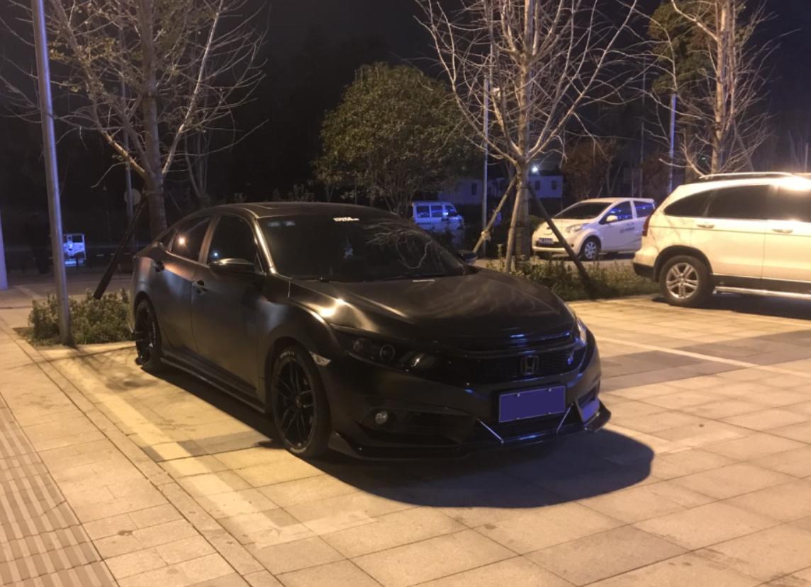 十代思域外观黑白改装方案,十代思域全黑改装