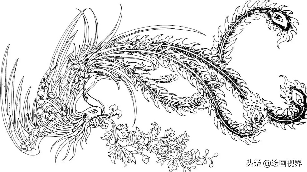 凤鸟纹怎么画最简单,凤纹手绘图片大全