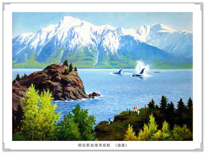 文化高级感十足的青绿山水画,古典山水写实油画作品