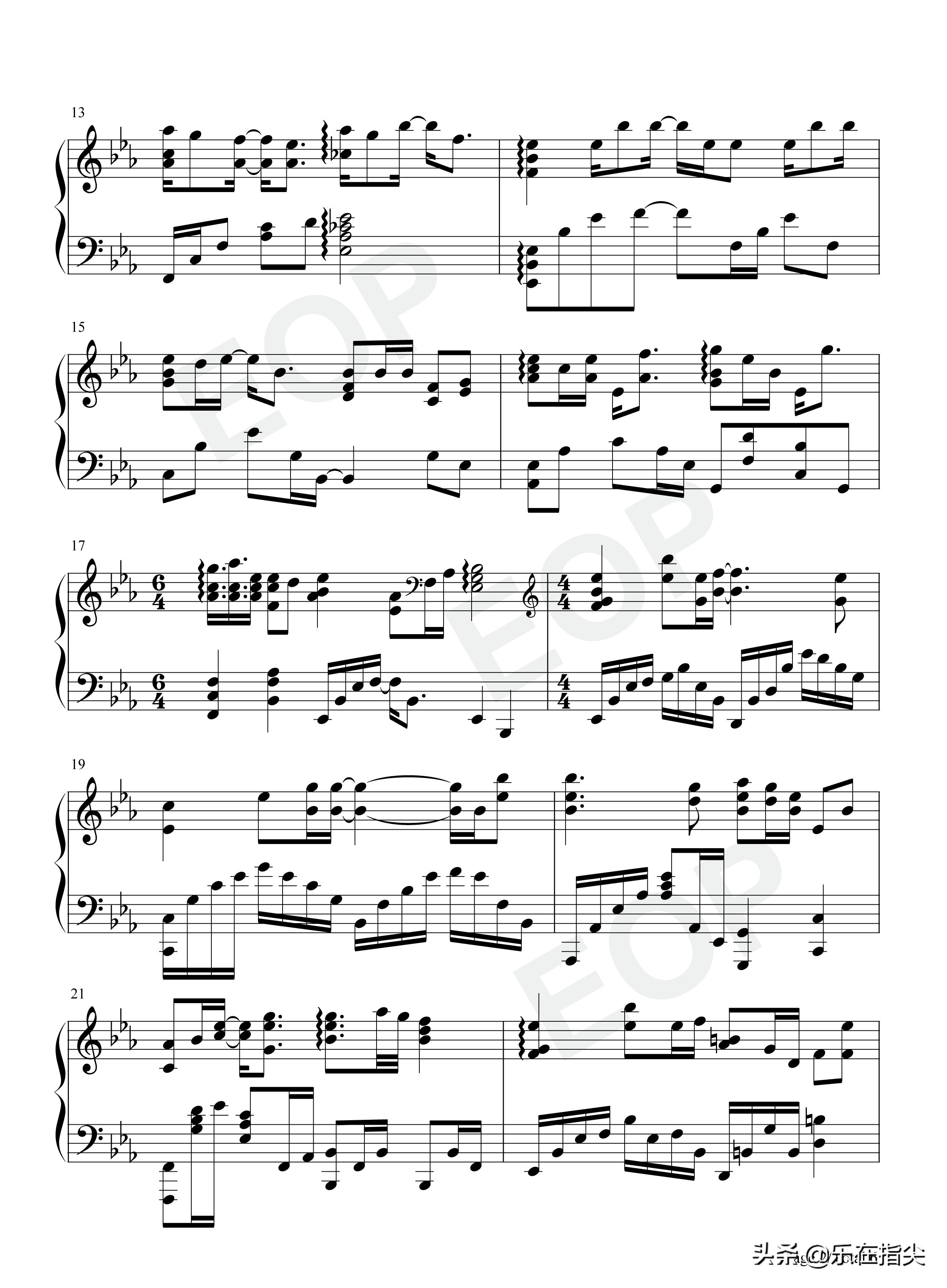 雪花落下钢琴曲五线谱,冰糖炖雪梨雪花落下简谱