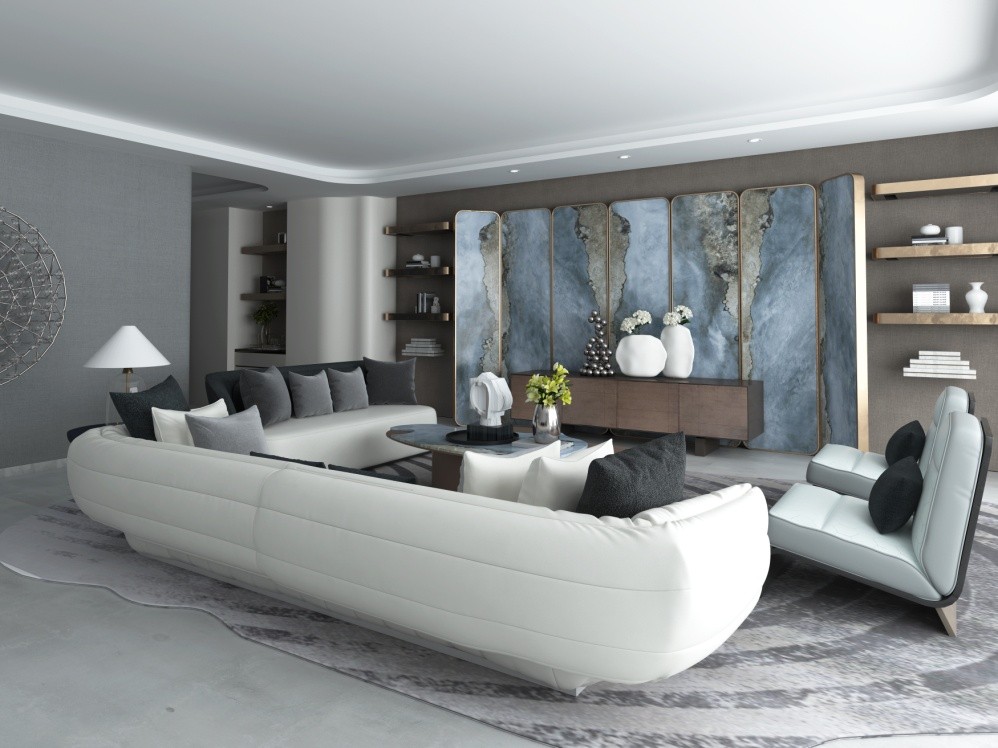 现代轻奢风客厅装修瓷砖用什么色,2020最流行瓷砖轻奢风