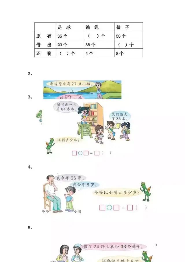 一年级数学下册必考重点难点汇总,一年级数学下册必考知识归纳