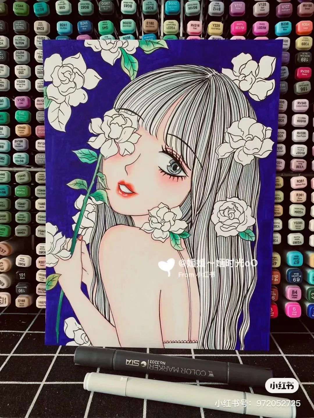 色彩装饰画简单好看马克笔,色彩对比强烈的马克笔装饰画