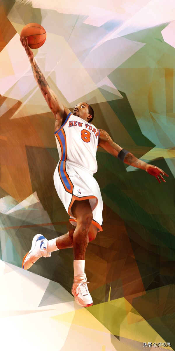 篮球手绘插画图,nbaai插画