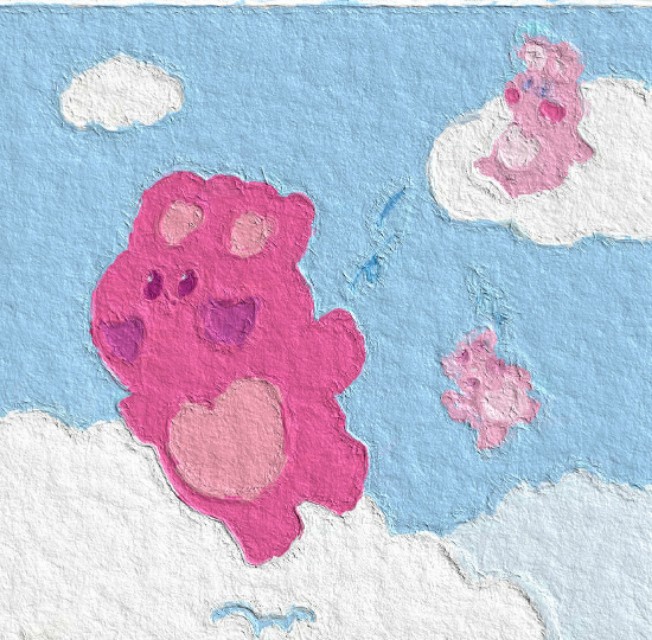 卡通小熊头像简笔画,卡通小熊丙烯画