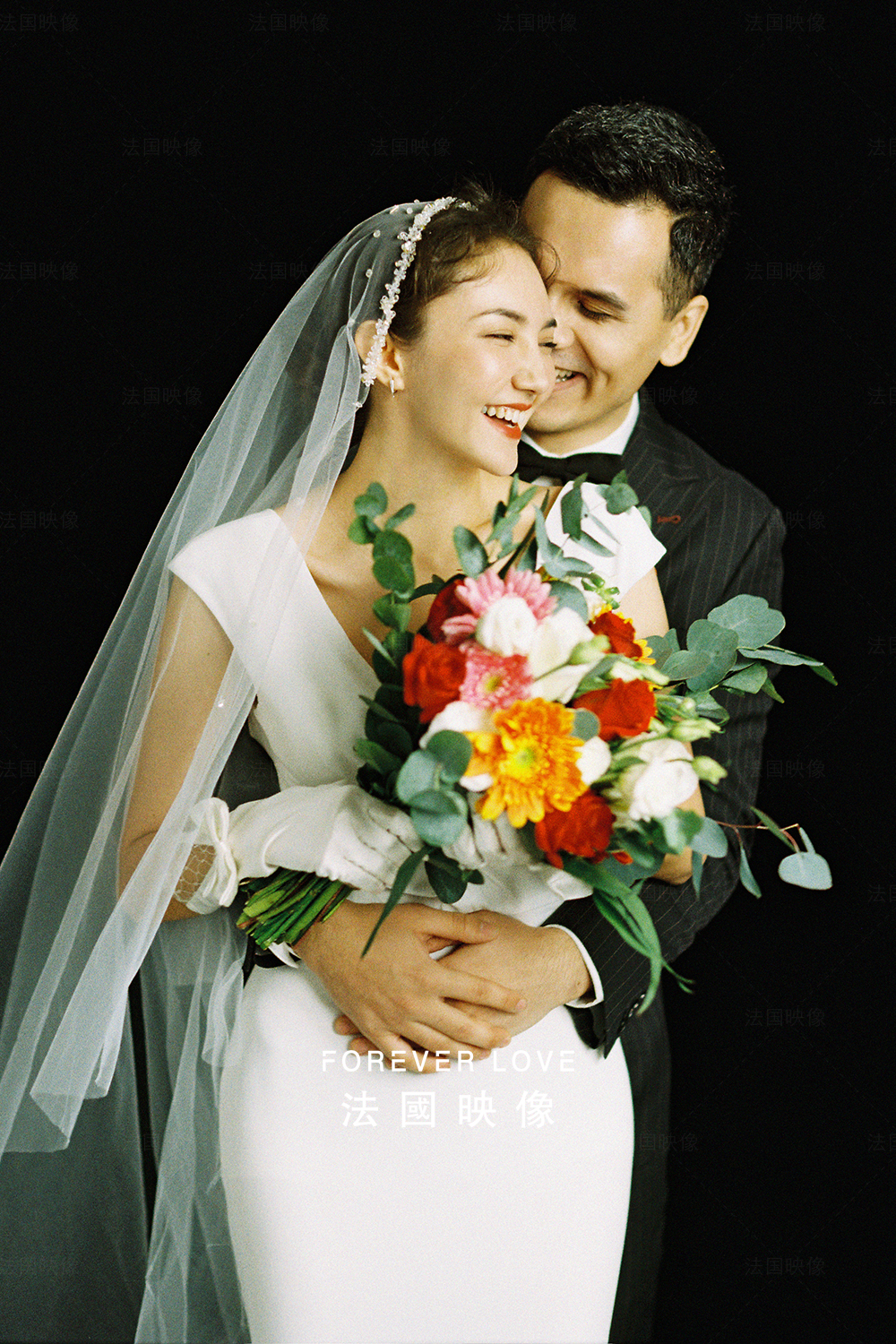 北海拍婚纱照短发,短发新娘婚纱照