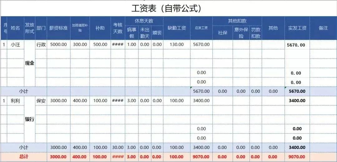 excel竖版工资计算公式,excel工资计算自动生成