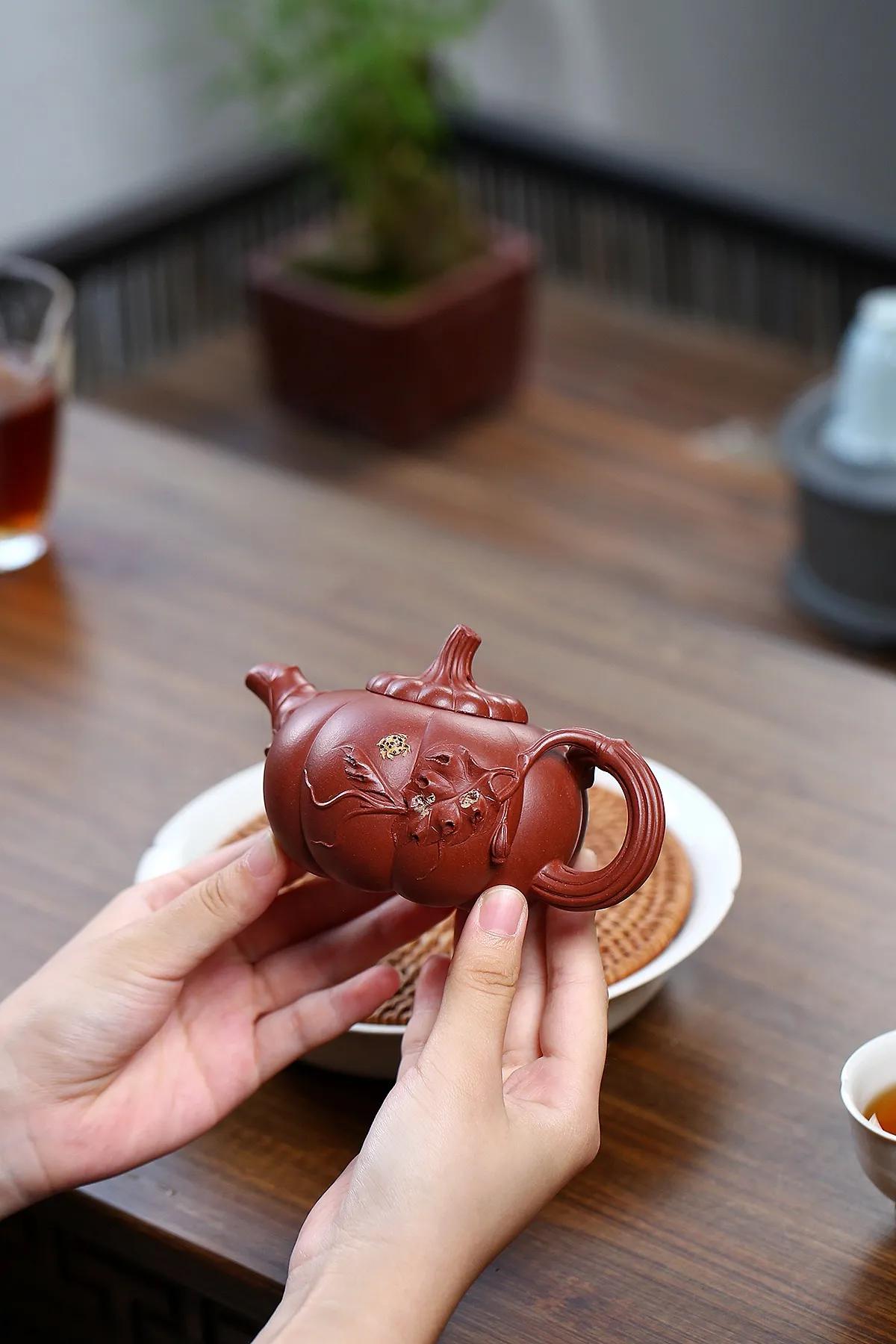 黄龙山原矿紫泥老壶,陈顺根六方壶