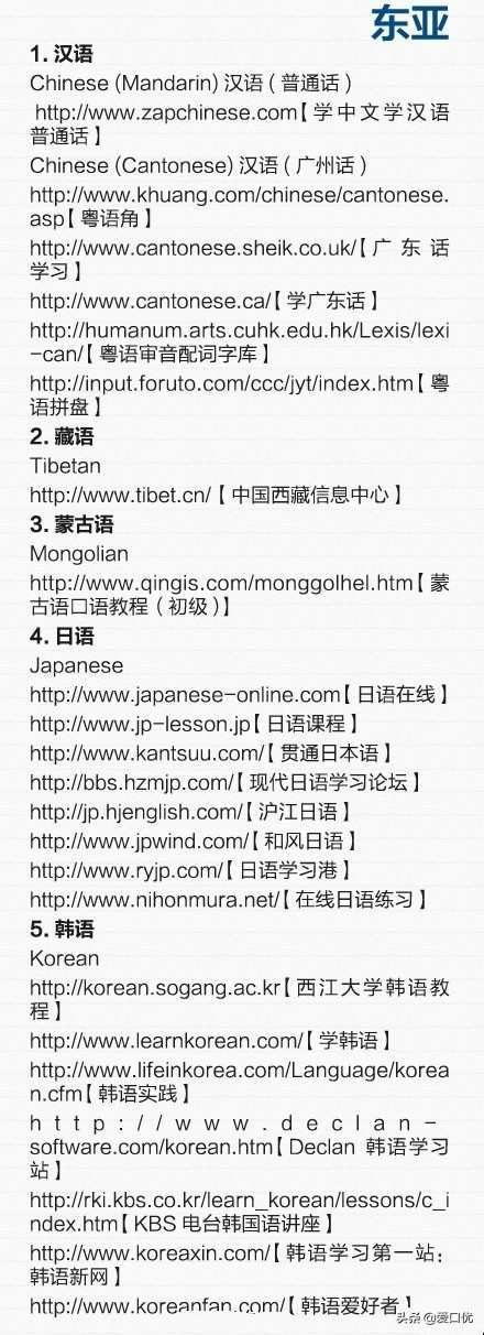 世界各国语言学习网站，简直不能更全面，快收藏起来学习！