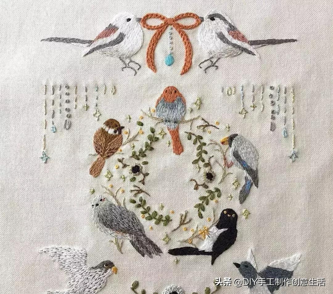 白线的刺绣,白线刺绣针法