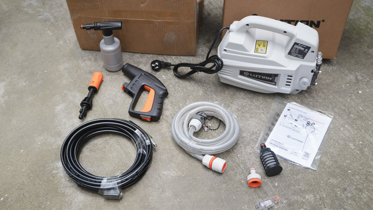 绿田高压洗车机使用教程,绿田lutian1700w洗车机评测