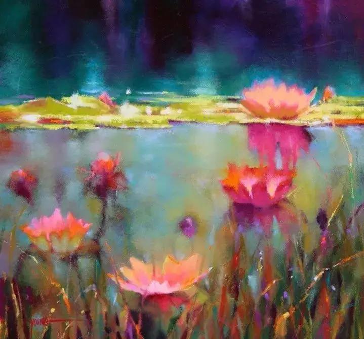 莫奈的睡莲紫色,莫奈睡莲和梵高睡莲