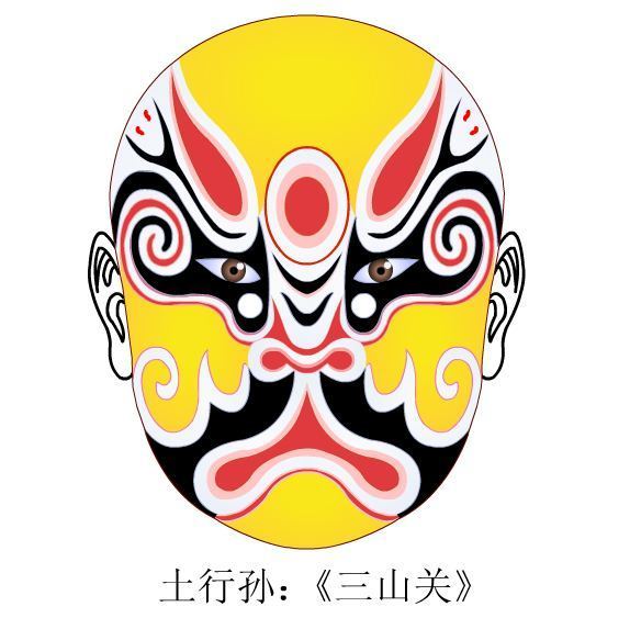 戏曲人物脸谱儿童画,自己创作的戏曲脸谱