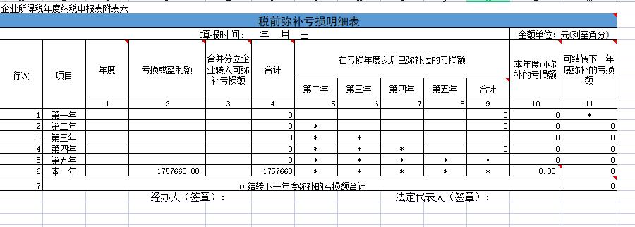 年度所得税纳税申报表空白表格,企业所得税纳税申报表完整版excel