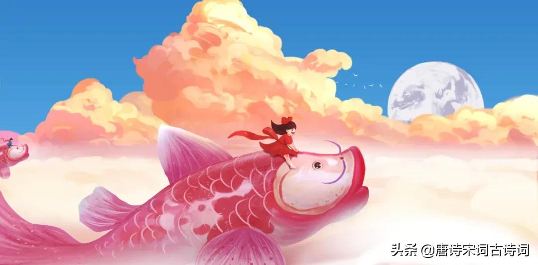 波心举网星光乱，跃出鲤鱼长尺半