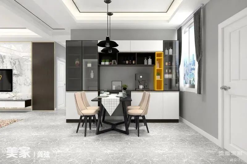 好看的客餐厅效果图,60平方客餐厅一体装修效果图大全