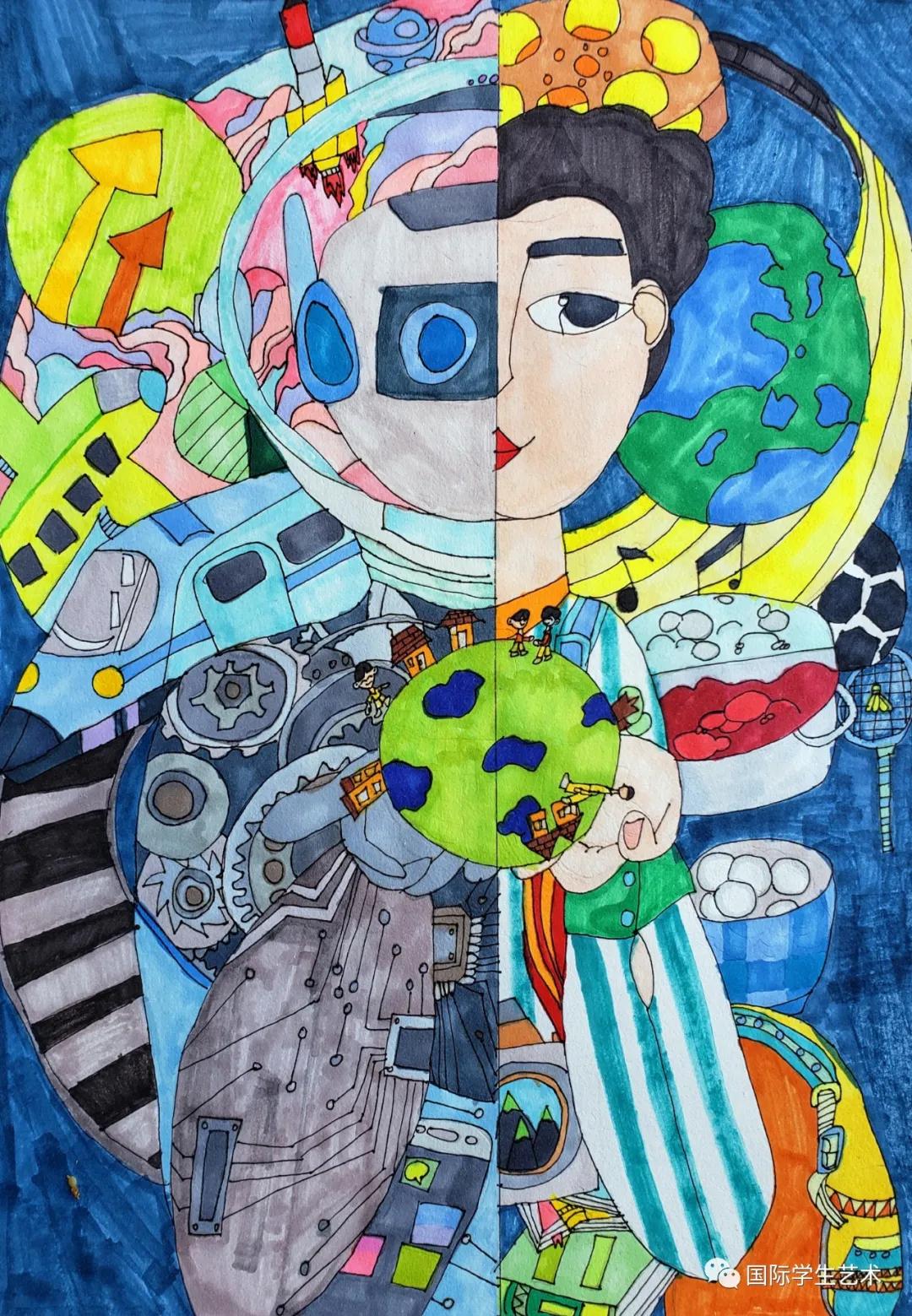 2018世界杯儿童画获奖作品,第十一届世界杯青少年绘画大赛