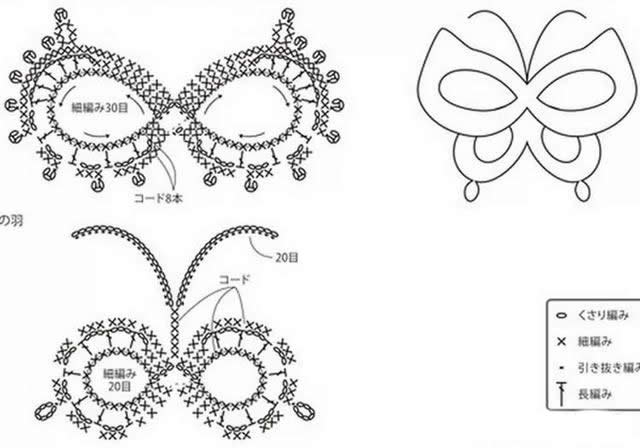 简单蝴蝶的钩织教程,钩针织蝴蝶教程简单易学