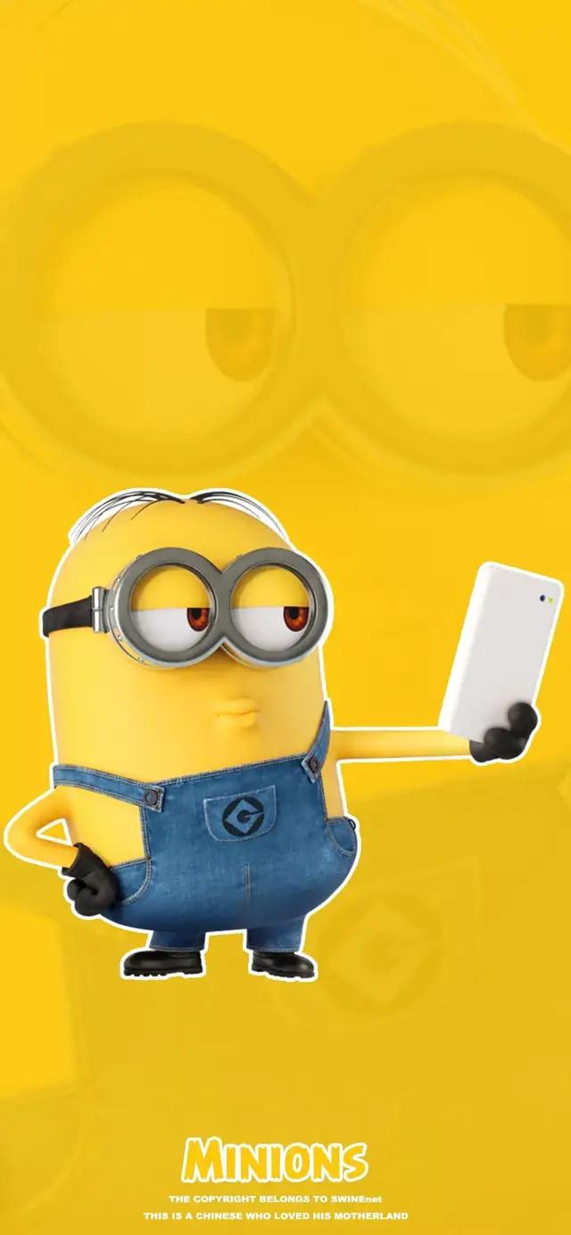 小黄人的手机壁纸,小黄人中间挖孔屏壁纸