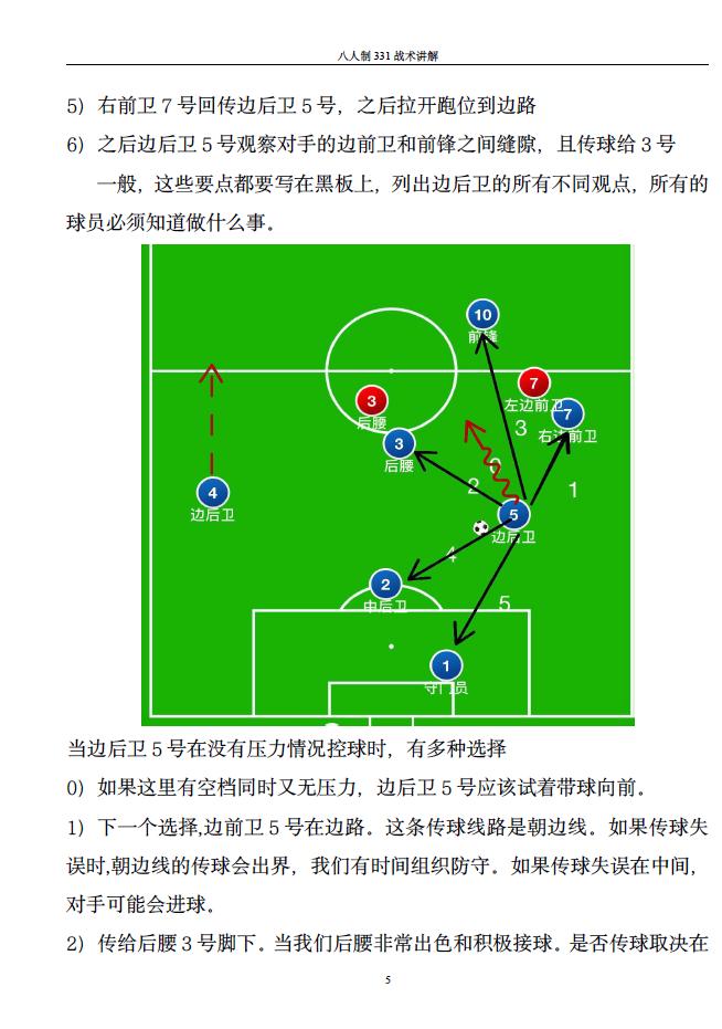 八人制z字型战术,八人制三人中场战术