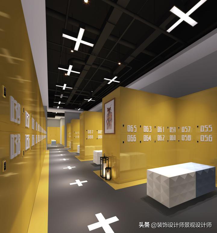 公司健身房设计效果图,书房健身房二合一设计效果图