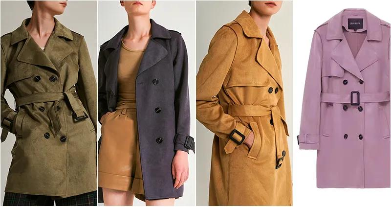 风衣英伦风短款麂皮,英伦经典格子风衣