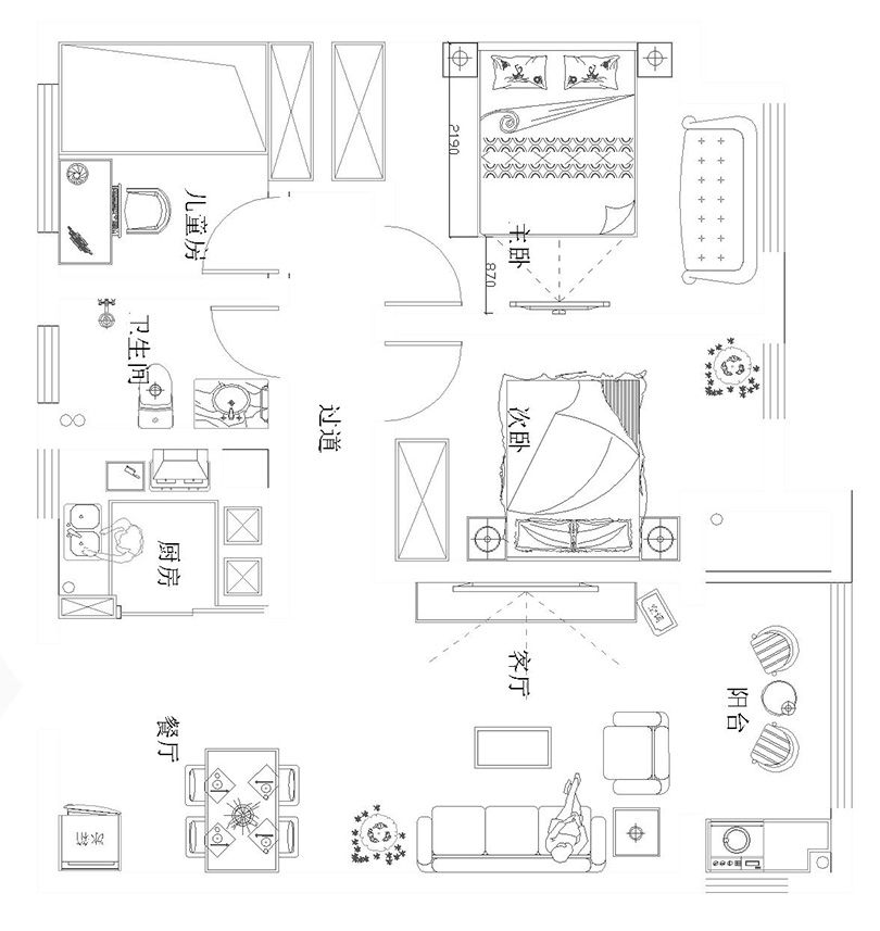 美巢郑州恒大御景湾装修效果图95平宜居风户型，能住三代5口人