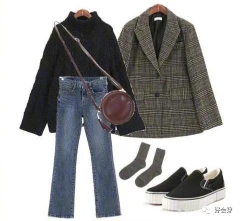 棕色格纹西服搭配裙子,亚麻格纹西服休闲服搭配