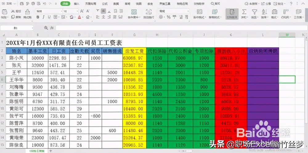 2021年excel工资表模板个税带公式,如何制作个税工资表