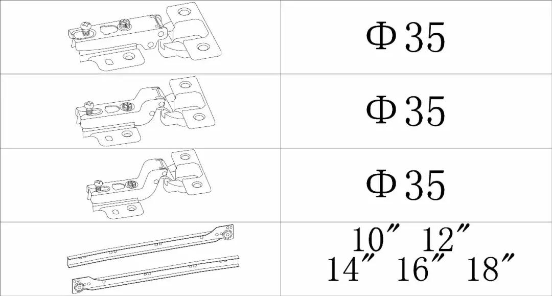 家具配件小五金结构图,定制家具五金配件有哪些