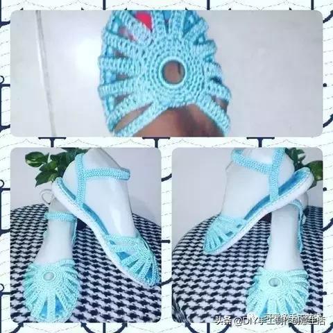 旧鞋底改造钩针鞋教程,手工钩鞋教程春夏季椰子鞋