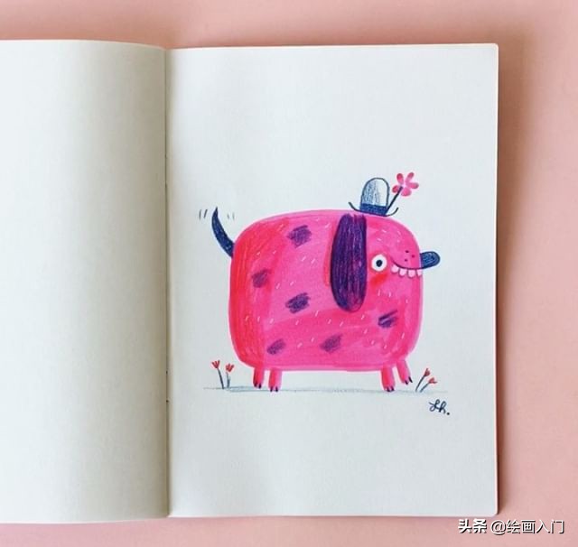 彩铅小动物插画简单,彩铅插画小动物手绘