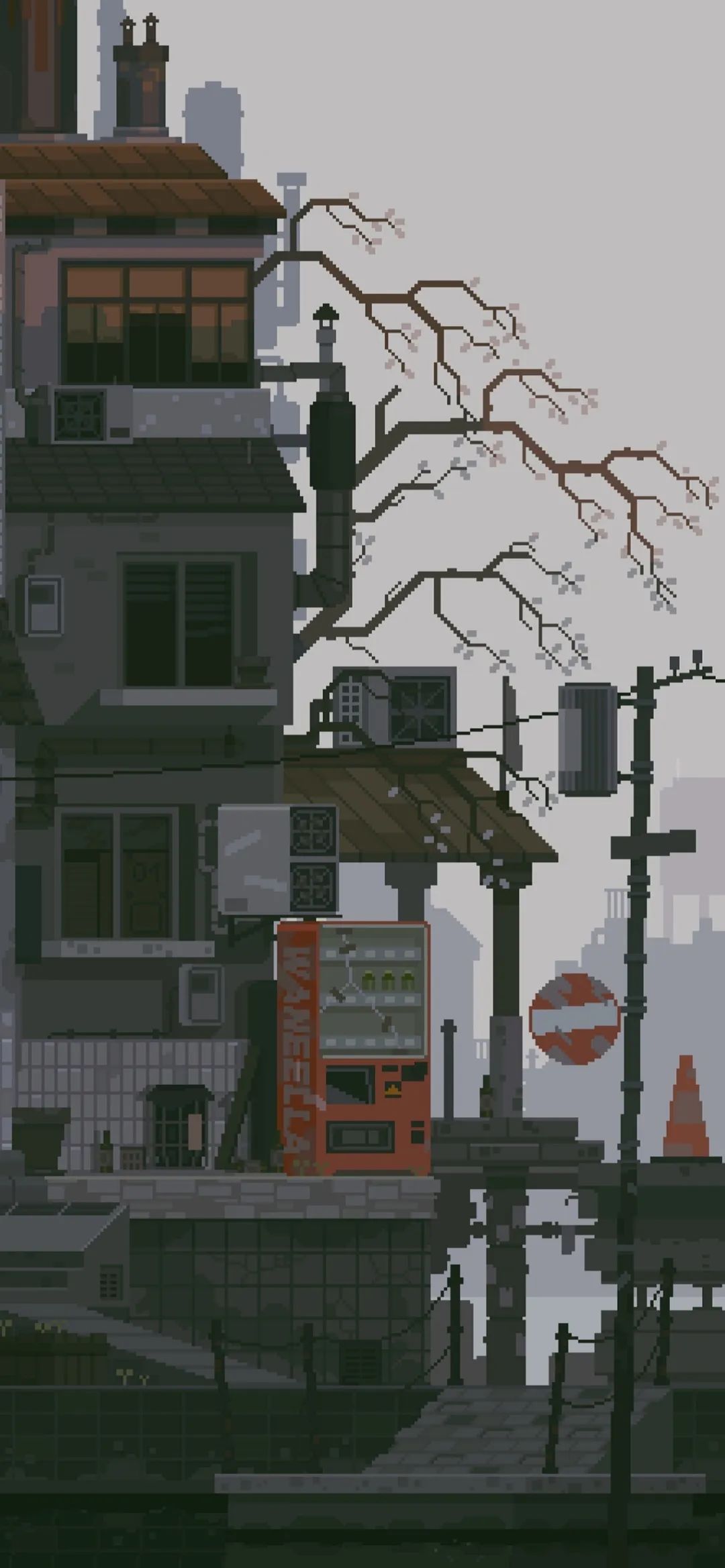 唯美像素风风景插画壁纸,像素风壁纸