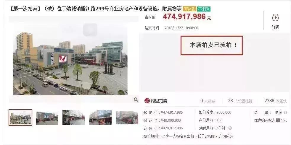 2.7亿!数次流拍,起拍价一降再降,靖江天一重启之路在何方