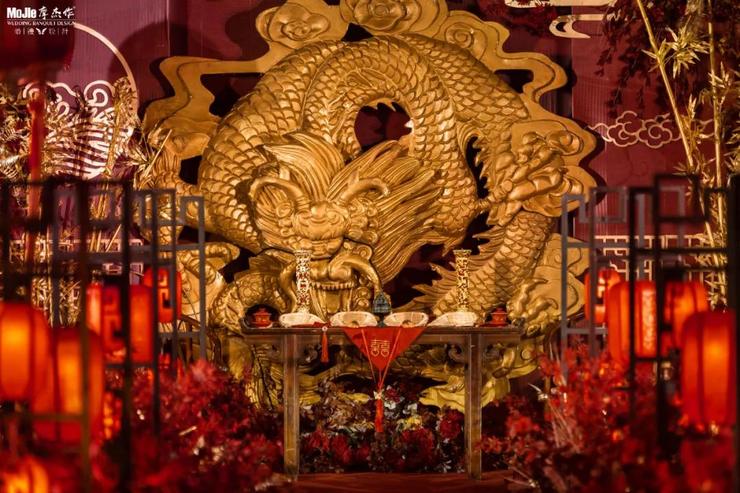 红金色系婚礼中式,红金配色的中式婚礼