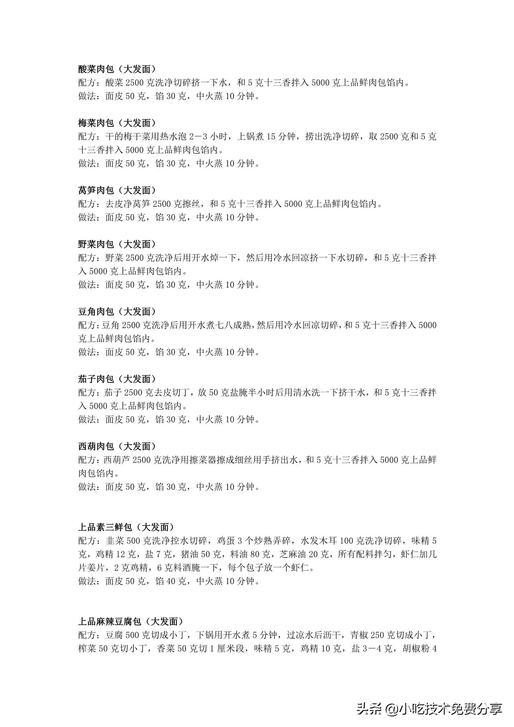 包子面的最佳配方比例,包子馅料配方大全商用