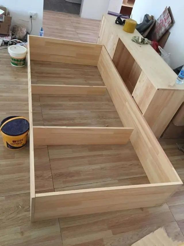 原创纯手工打造实木床,木工diy箱体床制作过程