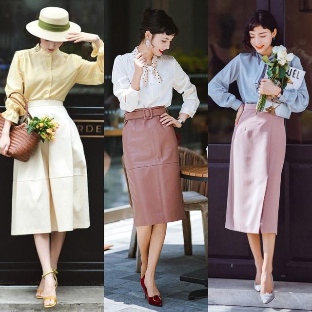 一条半身裙多种穿法夏季穿搭,穿半身裙该怎样穿搭