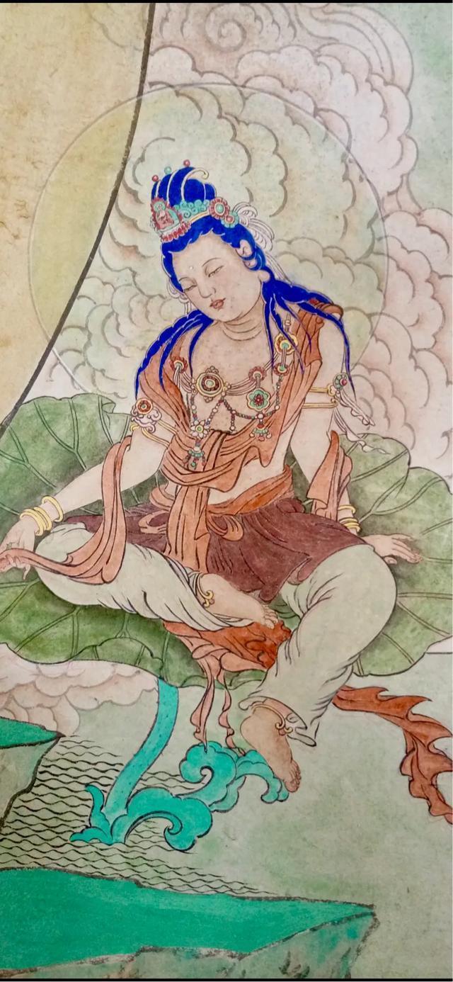 观音菩萨三十二像工笔画,观世音菩萨画像工笔画